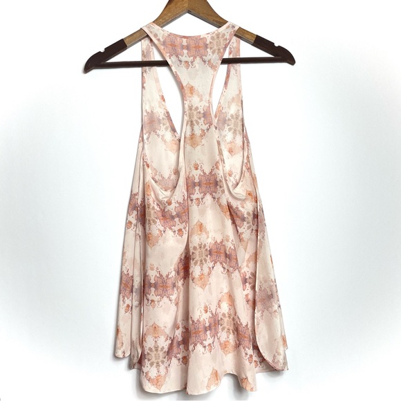 Morgan Carper Split Side 100% Silk Racerback Medium Neutral Tones Anthropologie - Picture 3 of 5